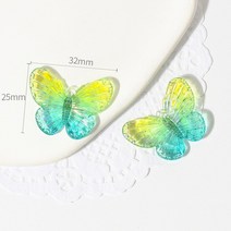 장식품 3D 나비 화려한 컬러 카보숑 미니어처 패턴 아플리케 장식 공예 DIY 스크랩북 귀걸이 액세서리 20, 02 2