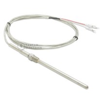 TC-N 타입 PT100오옴 보호관 1/8pt 6.4파이 100mm 리드선 2m 온도 센서 니플 와이어 프로브 측온저항체 RTD