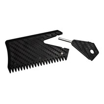 키 들쭉날쭉한 가장자리가 있는 서핑 보드 왁스 빗 블랙 서핑 보드 왁스 스크레이퍼 및 왁스 리무버, 8cmx4cm, 플라스틱, 검은색