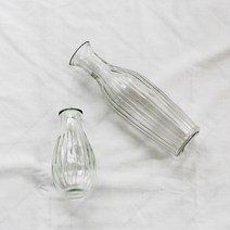 줄무늬 유리 호리병 롱라인 2size 인테리어 화병 꽃병, 투명유리 줄무늬 롱라인 유리호리병(L)