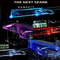 ArtX 더 넥스트 스파크 USB 5V LED 2단 차량용 무중력테이블 컵홀더 식탁 자동차 선반 핸드폰 거치대 수납용품, led퍼플, 일반타입