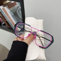 럭셔리 스타 왕훙 동종 구미 인스타그램 남성 운전 테두리 개성 선글라스 차양 둥근 얼굴 날씬해 보이고 쿨해 보이고 방풍 태양 투명 테두리(컬렉션 렌즈 박스)