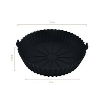 핫도그 회오리감자 전기 미니 업소용 튀김기 라운드 에어 프라이어 오븐 베이킹 트레이 프라이드 치킨 바구니 매트 에어 프라이어 실리콘 냄비 그릴 팬 주방 악세사리, 스타일 2 블랙