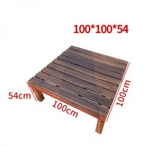 계곡평상 마루 조립 야외 발코니 탄화 부식 방지 목재 레저 바닥 조경 플랫폼 정원 마당 잔디 대형 계단 조합, 04/길이 100 너비 100 높이 54 플랫폼 1개_
