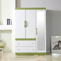 클라라-옷장 장롱 단품 셋트 거울장 이불장, 클라라-서랍옷장+거울장, 그린