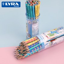 유신통상 LYRA GROOVE 연필 교정연필 형광색 리라그루브 연필세트 HB 12개입 48개입, 48자루-마카롱컬러