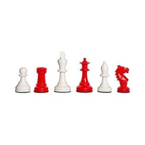 The House of Staunton 보헤미안 체스 세트 - 만 4 킹, Red and Ivory Lacquered