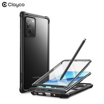 Clayco 갤럭시 노트20 5G 케이스 노트20울트라 케이스 내장형 보호필름 풀커버 케이스