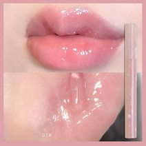 샤이니 립 글로스 미러 워터 글로시 글레이즈 프루프 논 스틱 리퀴드 립스틱 클리어 글리터 프라이머 모이스처라이징 오일, 02