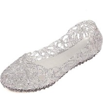 Domucos 여자 여성용 샌들 신발 플랫 젤리 슈즈 슬립온 스니커즈 할로우 아웃 로퍼 구두 블랙.