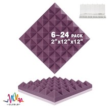 방음 패드 벽지 스튜디오 어쿠스틱 폼 패널 보드 룸 녹음 벽 스폰지, 21.Purple - Medium Density-24