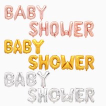 [피앤비유니티] BABY SHOWER 호일풍선 소 인기단어 생일풍선 생일장식 파티풍선 파티장식, BABYSHOWER 실버