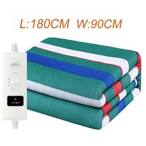 전기히터 원적외선히터 히타 욕실전기히터 전기 담요 220v 두꺼운 히터 가열 담요 매트리스 온도 조절기 방수 전기 난방 담요 겨울 바디 워머, CHINA_180-90 Green strip