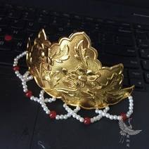 사극 결혼식 연극소품 머리핀 영화소품 머리꾸미기 꽃모양 조선시대 화려한 웨딩 옛스러운, 모란 머리 장식 붉은색 한 마리