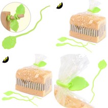 마트498 나뭇잎 디자인 봉지밴드 1P 밀봉집게 과자집게 케이블정리 봉지캡 클립 충전선정리 케이블타이 비닐봉지