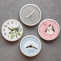 [우드로하우스] 집들이선물 디자인 욕실시계 방수 벽시계 모음, 색상:05. HDW-6005 펭귄핑크 시계