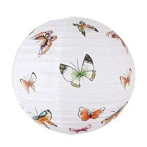 한지 나비 등갓 35 l 한지등 원형등 일식등 종이등, 3. 한지등갓+노란전구1개