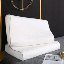 굴곡형 천연 라텍스 베개 2p, ( 60cm x 40cm x  12/9/10cm), 단색화