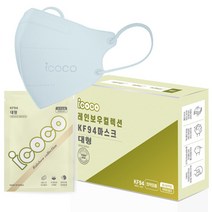 아이코코 초이스 컬렉션 새부리형 마스크 KF94 대형, 1개, 라이트 블루, 30매입