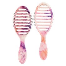 Wet Brush 스피드 드라이 헤어 브러시 아쿠아 - 통기성 있는 디자인과 매우 부드러운 HeatFlex 빗살 인체 공학적 손잡이로 블로우 드라이에 안전 엉키고 제어하기 어, Color Wash Watermark