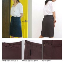 카페허리앞치마 카페앞치마 허리앞치마 공방 주방 바리스타 미용, 색상:브라운|사이즈:프리사이즈, 단품