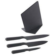 이케아 옘푀라 칼꽂이+칼3종 블랙 27x14x34cm ABS 스테인리스스틸, 없음