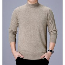 남자 캐시미어 스웨터 오르도스 100% 남 라운드에 도톰한 겨울 중노년 반폴라 니트
