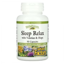 네추럴팩터스 슬립 릴렉스 발레리안 홉 100mg 90캡슐 1통, 1개, 기본