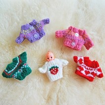 기타 바보사랑[올패턴]손뜨개 인형옷 니트, (9)화이트_블랙