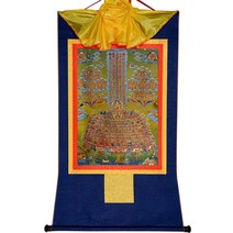 탱화 티벳 천주 석가모니 경면주사 thangka 표구사 탱화 불화 달마도 참선 불교미술 gandhanra tibetan painting art je tsongkhapa 7, xl(120cm-82cm), 파란색