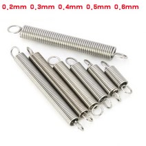 스테인리스강 텐션 스프링 O 후크 연장 스프링 로트 당 10 개 0.2mm 0.3mm 0.4mm 0.5mm 0.6mm, 35mm