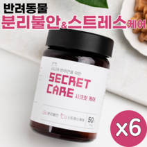 시크릿케어 더블액션 영양간식(연어) 100g 반려동물 영양제 분리불안 우울 스트레스 완화제 트립토판 가바 테아닌 프로폴리스 반려견 반려묘 필수영양제, 6개