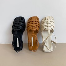 스퀘어 토 레트로 스타일 피셔맨 샌들