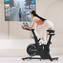 엑사이더 리얼 스피닝 실내 자전거 즈위프트 게임 ES370 헬스 마그네틱 스핀 바이크 가정용 사이클 운동기구, 블랙