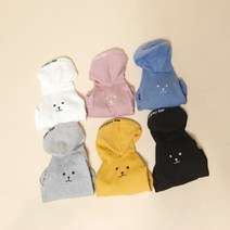 디그니티독 알록달록 깔맞춤 커플룩 명품 핸드메이드 강아지옷 베어 레터링 후드 티셔츠, 핑크