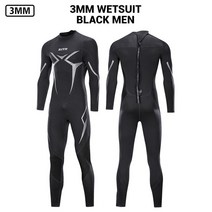 남성용 잠수복 3mm 점프 슈트 냉수 다이빙 서핑 겨울 4xl, 11 K_02 S