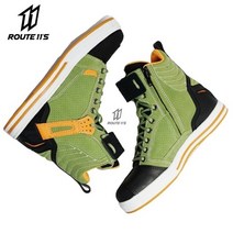 바이크 부츠 신발 슈즈 오토바이 New Men Boots Botas Moto Non-slip Motocross Boots 통기성 바이커 Chopper Cruiser 투어링, 그린 부츠 -MB001, 10.5