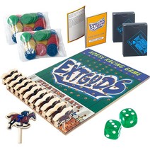 경마 보드 게임: 게임 보드 + 나무 말 12개 + PVC 놀이 카드 덱 2개 + 칩 64개 + 주사위 2개 + 플라스틱 상자 1개(나무 말과 주사위 보관용) 141702, Horse Board