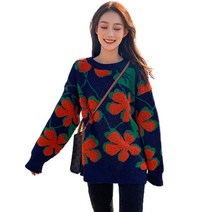 베러댓걸 포근포근 빅플라워 박시 니트티