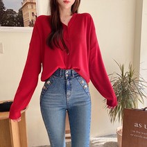 [국내제작/데일리템] 토마토 컬러풀 브이넥 오버핏 니트 가디건 8color