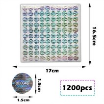 1.5cm 실버 원형 보이드 홀로그램 스티커, 1200pcs