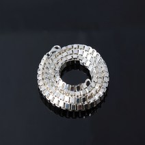 박스 댄디 스타일 남자 여자 925 실버 체인 은목걸이 3mm 4mm