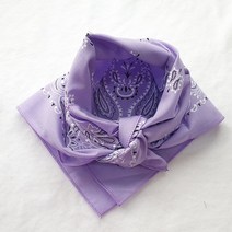반다나 페이즐리 등산 스포츠 면 손수건, (50cm)연퍼플