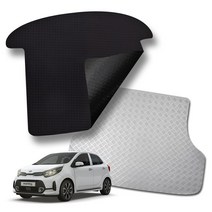 미로카매트 기아 모닝 밴 고무 방수 차박 논슬립 적재함 트렁크매트 3타입, 스틸블랙, 모닝 밴(2021년)