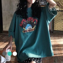 도오빠 여성 티셔츠 빅사이즈 반팔티 프린팅 반소매 면티 루즈핏 오버핏 여자티셔츠 여자프린팅티셔츠 시원한 편안한 여름티셔츠 데일리 스트릿 패션 여자반팔티셔츠 국내배송 캐주얼