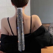 반짝 예쁜 깔끔 헤어핀 헤어 악세사리 무대 헤어핀 큐빅 긴줄 머리핀