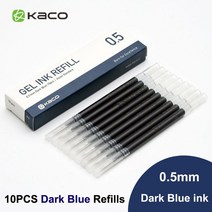 오리지널 샤오미 펜 미 젤 쓰기 라이트 그립 미지아 프레스 코어 0.5mm 교체 블루 블랙 레드 리필, [04] 10 KACO DBlue ink