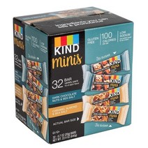 카인드바 미니 다크 초코렛 넛 & 씨솔트 카라멜 아몬드 & 씨솔트 맛 2종 총 32개, 1BOX ( 32 개입 )
