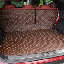 아이칸 차박 퀼팅 가죽 트렁크매트-투싼 IX/뉴투싼IX, 브라운_투싼 IX _ 뉴투싼IX, 2열 등받이 + 트렁크매트, 현대