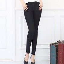 이노뱅크 n.1034 투버튼 흑청 일자 스키니진 INO396B